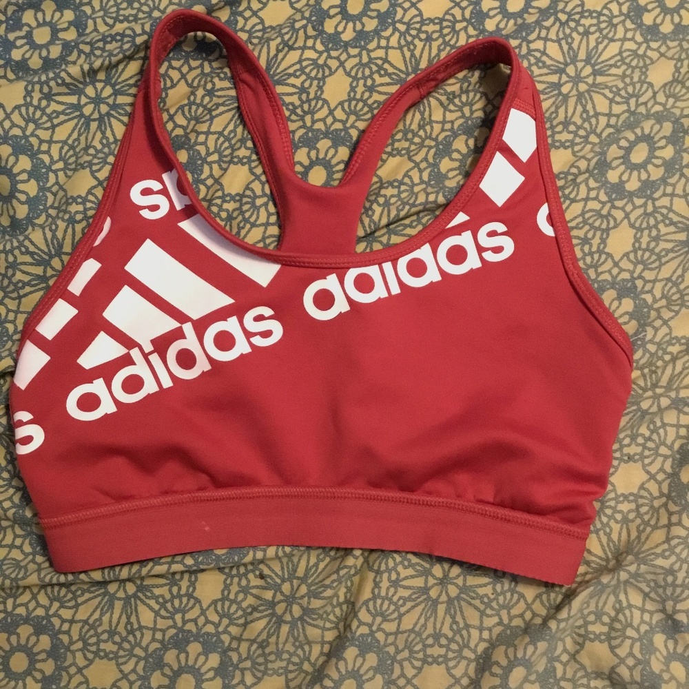 Red sports bra